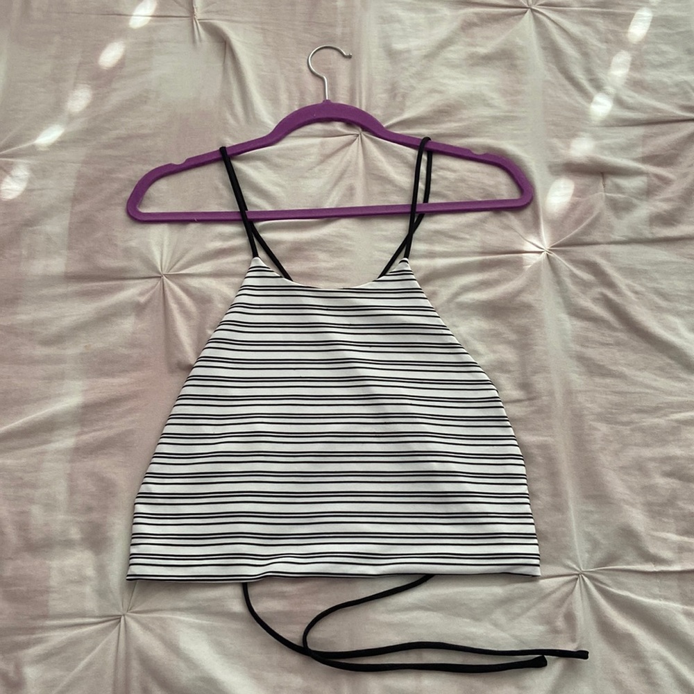 White and black crop top